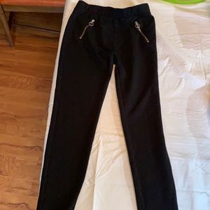 Black Justice think leggings w zip faux pockets